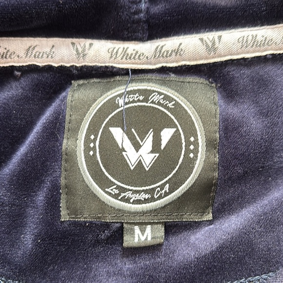 White Mark Women's 2 Piece Rhinestone Velour Tracksuit Set - Picture 5 of 16